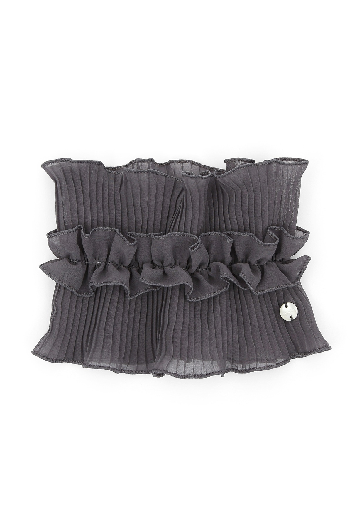 NECK TUBE / DOUBLE PLEATED LACE / GREY